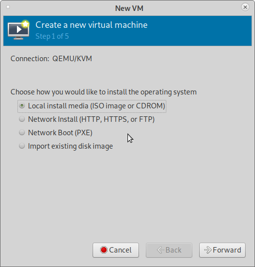 Create new virtual machine